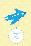 Illustrated Blue Airplane Background with Sample Text